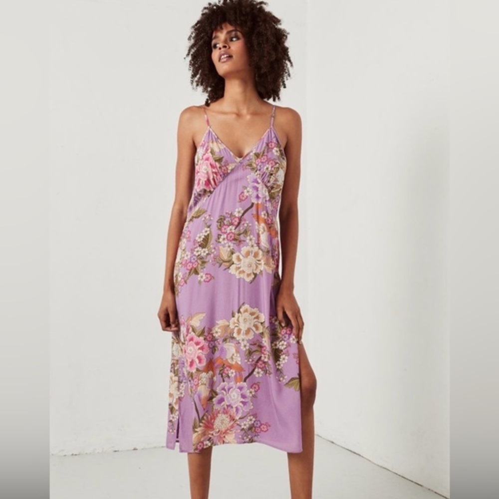 NEW SPELL Boho Coastal Cowgirl Blue Skies Slip Dress in Lavender Sz XS NWT